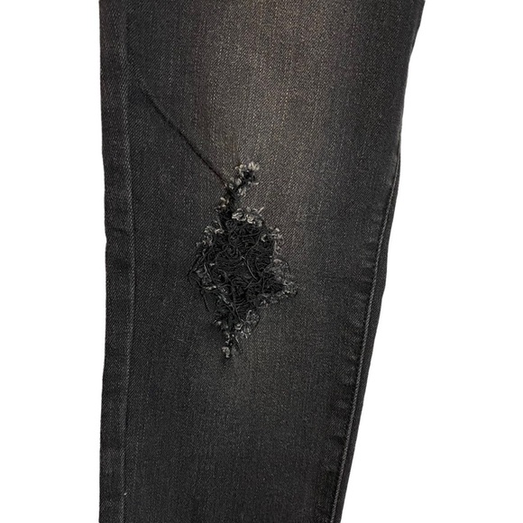 Almost Famous The Must Have Mid Rise Ankle Stretch Distressed Fringe Juniors 3 - Picture 5 of 16